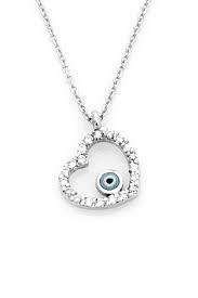 Romeo Pirlanta Nazar Boncuklu Kalp Kolye Lidyana Necklace Pendant Necklace Jewelry