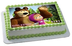 Masha And The Bear Edible Cake Topper Or Cupcake Topper Decor Masha And The Bear Birthday Cake Toppers Edible Cake Toppers