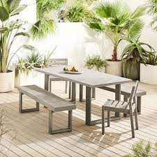 Check spelling or type a new query. Concrete Outdoor Dining Table Portside Benches Portside Solid Wood Chairs Set