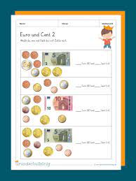 Euro und cent umwandeln, dezimalzahlen, arbeitsblatt : Euro Und Cent
