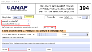 Declaratia 394 a fost mult modificata si contine mai multe informatii despre contribuabili. Noul Formular 394 Modificat De CÄƒtre Anaf August 2016 Attosoft Ro Software Erp Bi Crm Sfa Wms Solutii Pda
