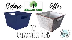 Diy Galvanized Locker Bins Faux Painting Dollar Tree Bin Makeover Youtube