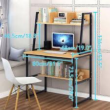 80cm Shelves Kids Study Laptop Table Chipboard Steel Frame Computer Desk Table In 2020 Computer Table Design Home Office Furniture Desk Office Table Design