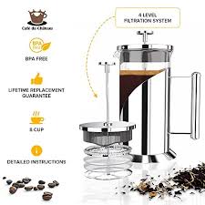 French Press Coffee Maker 8 Cup 34 Oz With 4 Level Filtration System In 2020 French Press Coffee Maker French Press Coffee Borosilicate Glass