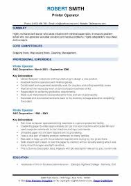 It can be modified to hire for another engineering role. Printer Operator Resume Samples Qwikresume