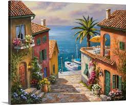 Spring in the valley sung kim landscape europe flower print poster 22x18. Great Big Canvas The Villas Private Dock Sung Kim Painting Print Reviews Wayfair
