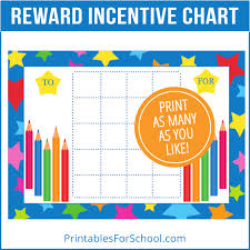 Reward Incentive Printable Chart With Stars