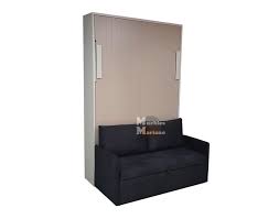 Cama abatible horizontal de matrimonio con una sólida mesa con patas y armario superior Cama Abatible Plegable Vertical De Matrimonio Lacada Con Sofa Incorporado