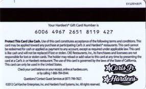 Gift cards grocery & gourmet food handmade health, household & baby care home & business services home & kitchen industrial this card may be applied toward any purchase at participating carl's jr and hardee's restaurants. Gift Card Hardee S Restaurants United States Of America Hardee S Col Us R Har Sv1204859