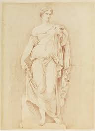 Download this image for free in hd resolution the choice download button. Classical Style Wallpaper Roman Statue Papiers De Paris Scenic Fabric Look Sand