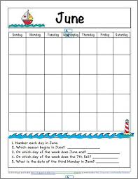 June Calendar For Kids Free Printable Buggy And Buddy Kids Calendar Math Calendar Skills