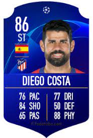 See their stats, skillmoves, celebrations, traits and more. Diego Da Silva Costa Fifa 19 Rating Card Price