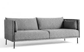 This comfortable sofa is a perfect match with any decor. Silhouette Sofa 3 Sitzer Mono Version Hay Linara 198 Stahl Verchromt Hay Silhouette 3 Mono 28