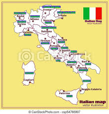 Home / maps of italy. Italy Map With Italian Regions Vector Map Of Italy Bright Illustration With Map Illustration With Yellow Background Canstock