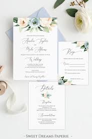 Dusty Blue Wedding Wedding Invitation Set Instant Download Etsy In 2020 Floral Wedding Invitation Suite Wedding Invitations Fun Wedding Invitations