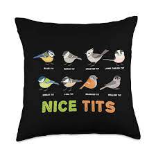 Amazon.com: Bird Watching Adorable Tits Gifts Nice Bird Type of Tit Cute  Birdwatching Throw Pillow, 18x18, Multicolor : Home & Kitchen
