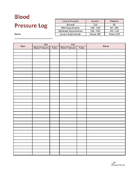 Blood Pressure Daily Recording Chart Lamasa Jasonkellyphoto Co