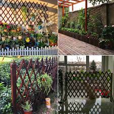 The main thing is to make all the carved works so that the style of the fence harmonizes with the overall. Guararhez Bar Outdoor Garden Grid Flower Stand Wooden Fence Anti Corrosion Wood Bamboo Fence Climbing Vine Frame Balcony Garden Decoration