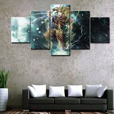 Dragon Ball Z Goku Super Saiyan Transformation 5 Piece Canvas Customized Canvas Art Canvas Wall Art Wall Painting