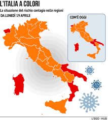 Una regione passa dal rosso all'arancione, tutte le altre restano nello scenario in cui si trovano. 8daj7lrso429am