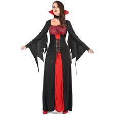 Si tratta di un abito lungo nero e di un girocollo con classico colletto da. Jadeo Costume Da Vampiro Per Donna Halloween Taglia Unica Eprice