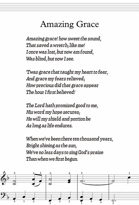 Amazing Grace Lyrics - 5 Free PDF Printables | Printablee