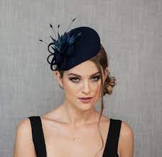 Navy Blue Pillbox Hat Navy Blue Wedding Hat Etsy Wedding Hats Fascinator Pillbox Hat