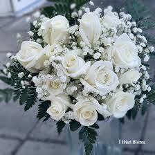 Maybe you would like to learn more about one of these? Timeless Classic Wedding Bouquet With Roses Baby S Breath And Greenery I Husi Bloma Flower Delivery Shop Iceland