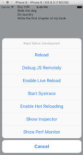 Export default class app extends react.component { render. The Ios Simulator Developer Menu React Native By Example
