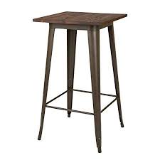 Amazon Com Glitzhome Modern Style Metal High Heavy Duty Bar Table Wooden Top Bistro Sturdy Frame Pub Table K Bar Table Wood Bar Table Solid Wood Dining Table
