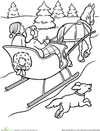 Sleigh Ride Worksheet Education Com Coloring Pages Sleigh Ride Coloring Book Pages