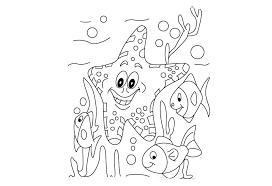 Desenhos galinha pintadinha e galo carijó para col. Desenho De Estrela Do Mar No Aquario Para Colorir Tudodesenhos