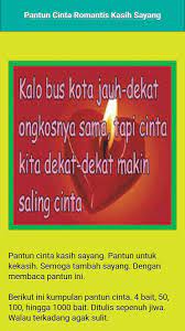 Pantun cinta romantis pendek gombal lucu romantis bikin baper meleleh sayang kekasih untuk pacar yang ldr pdkt nembak cewek. Pantun Cinta Romantis Kasih Sayang Baper Terbaru Fur Android Apk Herunterladen