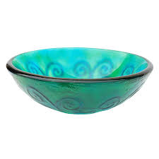 glass vessel round bathroom sink
