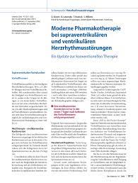Pdf Moderne Pharmakotherapie Bei Supraventrikularen Und Ventrikularen Herzrhythmusstorungen Ein Update Zur Konventionellen Therapie