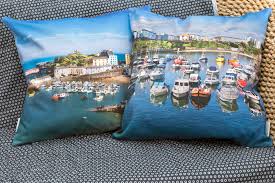 Our shop is open for visitors by appointment only. Large Tenby Cushions Choose From 2 Designs High Quality Panama Cotton Pembrokeshire Moments