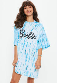 Black And White Tie Dye T Shirt Dress Barbie X Missguided Blue Logo Tie Dye T Shirt Dress Missguided Skater Dresses Casual Slogan T Shirt Dress Women Dress Online