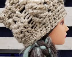 Uncinetto Berretto Cappello all'uncinetto Berretto invernale Berretto  Slouchy Cappello Faux Fur Pom Beanie Toque Fatto a mano Berretto Oversize  Slouch Chunky Beanie Fashion Hat