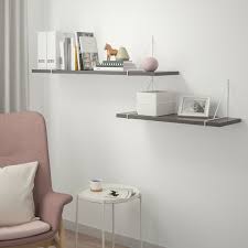 Bergshult Pershult Wall Shelf Combination Dark Gray White 120x30 Cm Find It Here Ikea Estanterias Pared Estanteria Diseno De Estantes De Pared
