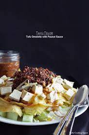 Tahu Telor Tofu Omelette With Peanut Sauce Recipe Tofu Savory Snacks Recipes