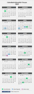 Descargar calendario de vizcaya 2021 para imprimir. Calendario Laboral 2019 Vizcaya Festivos Y Puentes