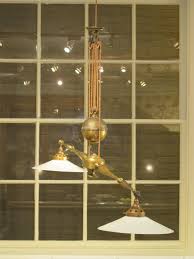 Antique silver plate rise and fall pendant light | dining. Circa 1910 Double Rise And Fall Pendant Light Ceiling Lighting Chandeliers