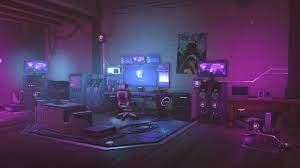 Futuristic Bedroom Aesthetic Anime Bedroom Cyberpunk Room
