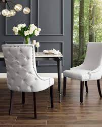 Inspired Home Faux Leather Dining Chairs W Tufted Back Set Of 2 White Leather Dining Chairs Luxury Dining Room Leather Dining Room Chairs