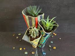 Raku Ceramic Planter Pot Trio Inspired By Nature For Cactus Etsy Ceramic Planter Pots Handmade Succulents Ceramic Planters