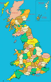 A large scale physical map, also known as a topographical map, terrain map or relief map, of scotland. Map Of Post 1998 Counties Of Great Britain England Scotland And Wales