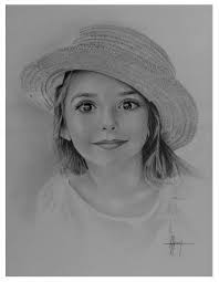 Beach girl in pink bikini pencil drawing