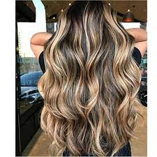 Human Hair Wigs Lace Front Real Wavy Dark Brown With Golden Blonde Two Tone Weave Wigs Hair Styles Long Hair Styles Wig Hairstyles
