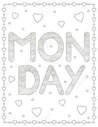 The basic form of most mandalas is a circle in which are depicted symbolic gates of the cosmos. Monday Creative Letters And Hearts Coloring Page Vector Illustration Royalty Free Cliparts Vectors And Stock Illustration Image 149895259