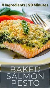 Baked Salmon Pesto Recipe Pesto Salmon Baked Salmon Baked Salmon Recipes